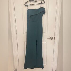 Betsy & Adam Teal One-Shoulder Dress